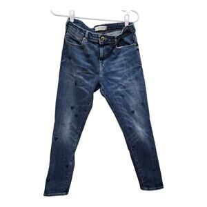 Scotch & Soda Amsterdams Blauw Heart Print Skinny Jeans 28/32